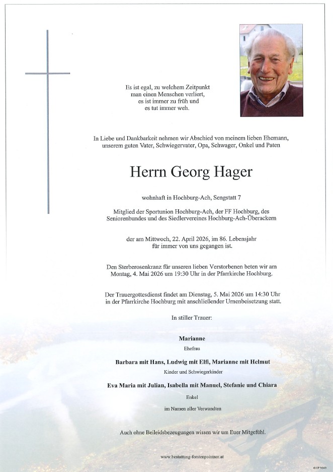 Trauerparte Georg Hager