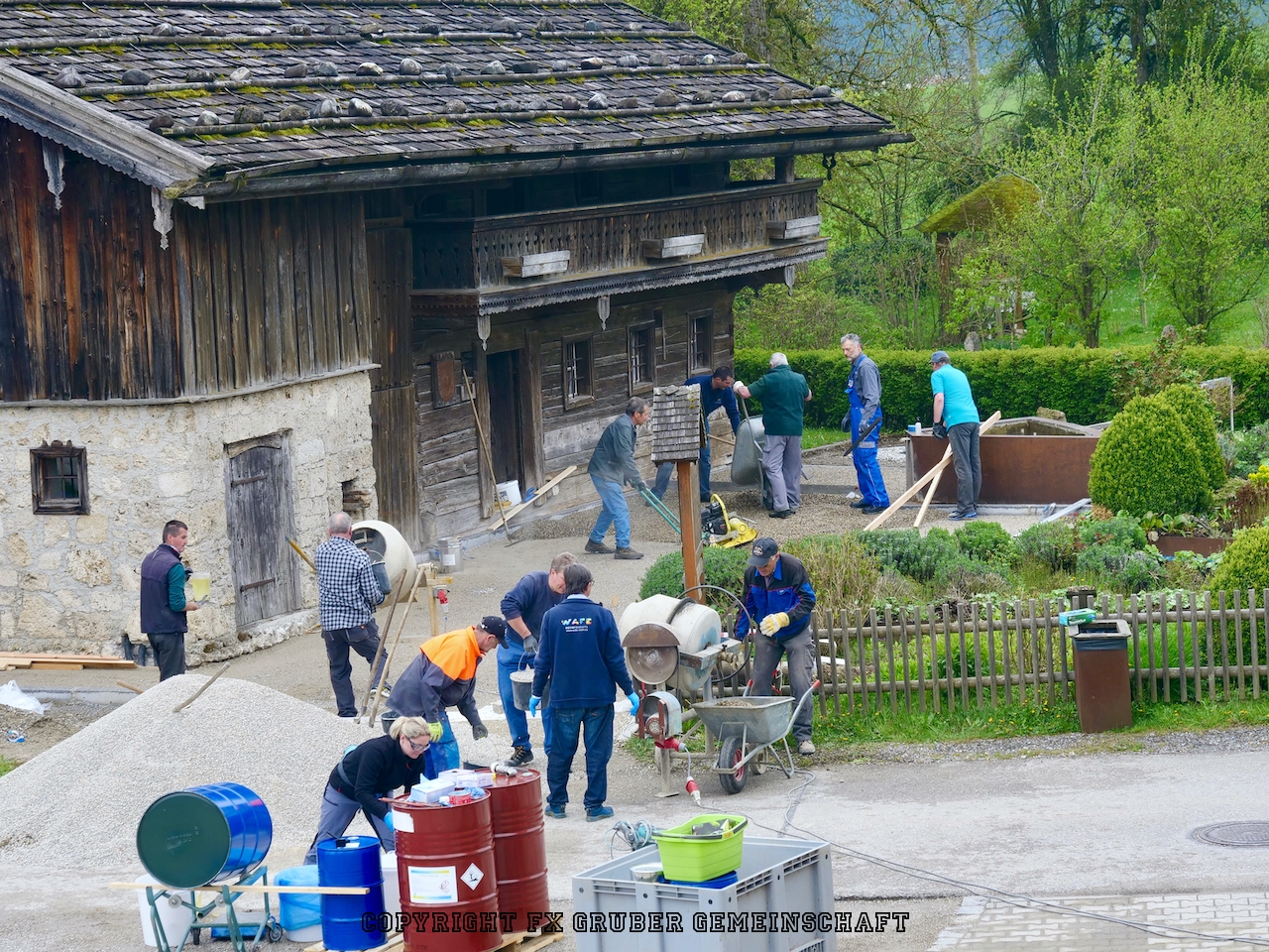 Steinteppich-Arbeiten