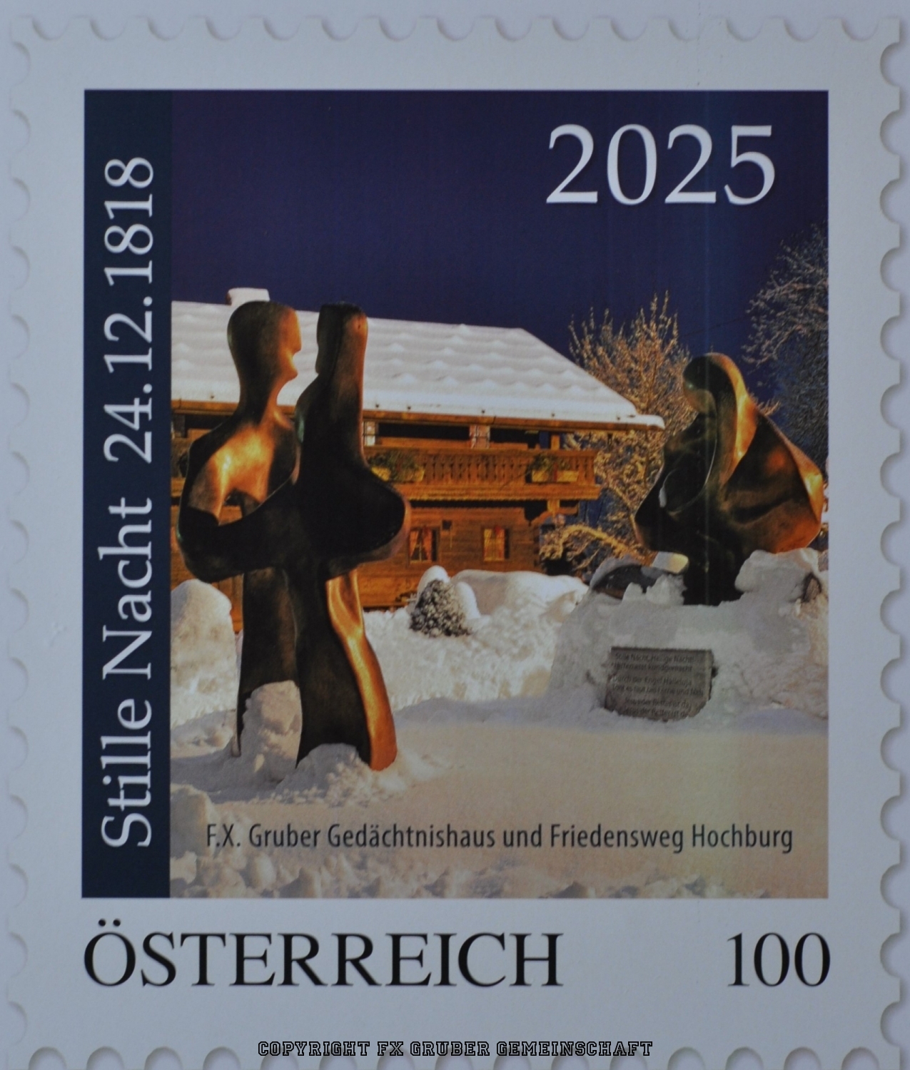 Präsentation der „Stille-Nacht-Briefmarke 2025“ in Hochburg-Ach